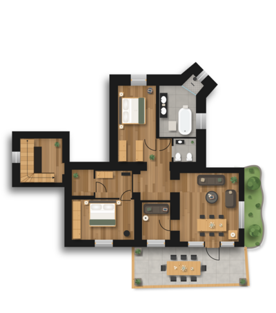 DAS SCHLÖSSL Suite 801 - Grundriss Beispiel, Abweichungen möglich